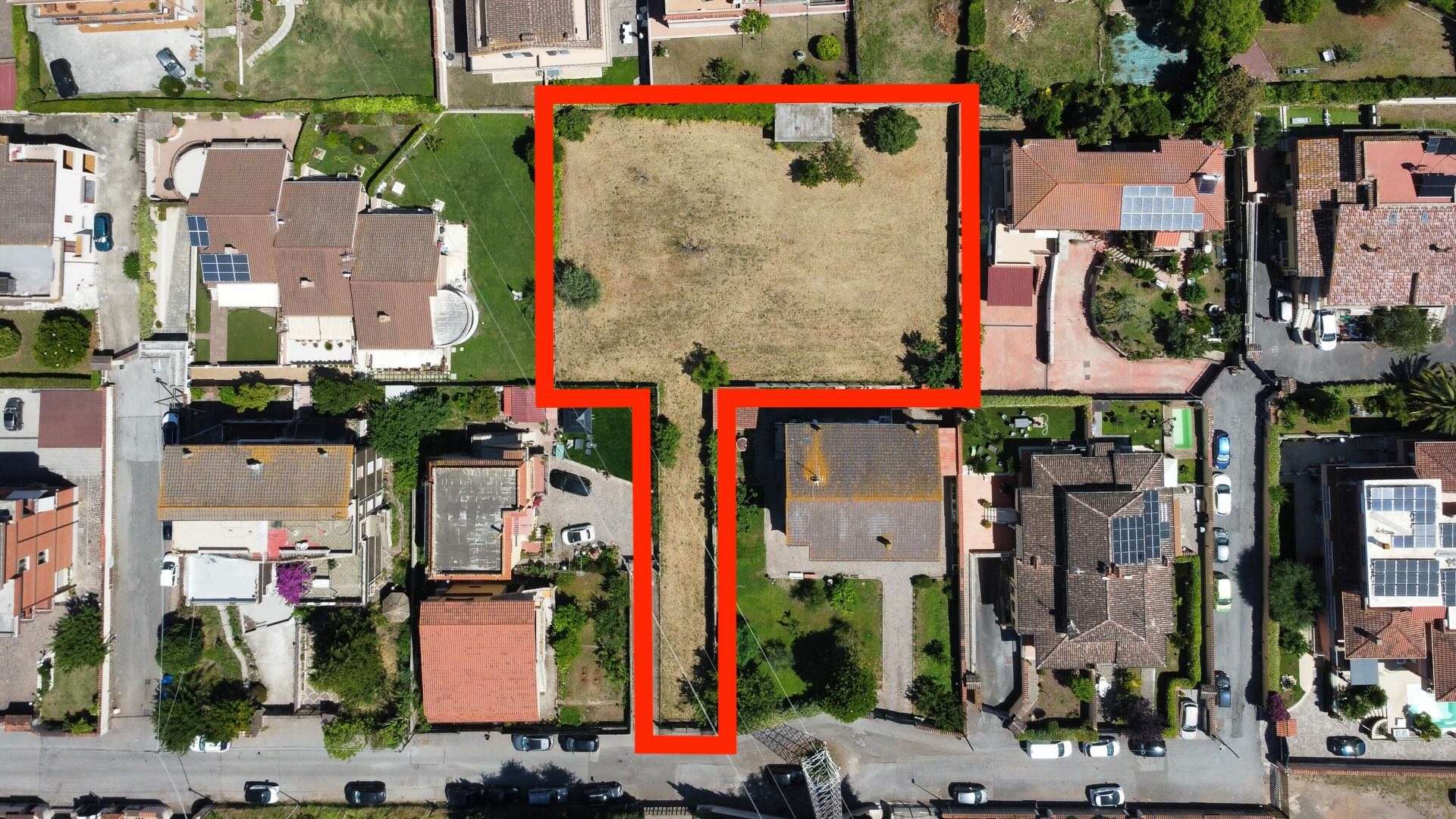 Vista alto del lotto edificabile Trigoria Roma – 1550 mq